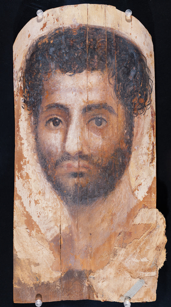 Unknown:Mummy Portrait of a Bearded Man, Poster Print Wall Art