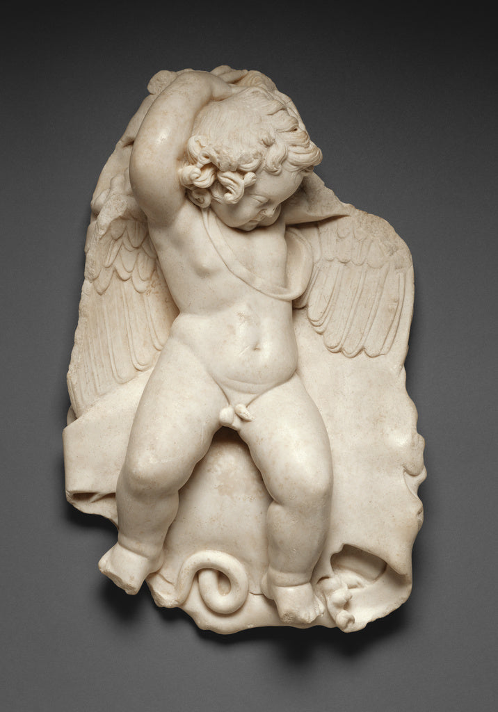 Unknown:Statuette of a Sleeping Cupid, Poster Print Wall Art