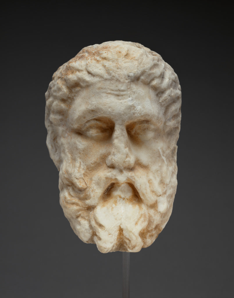 Unknown:Head of a Bearded Man from a Funerary Monument, Poster Print Wall Art