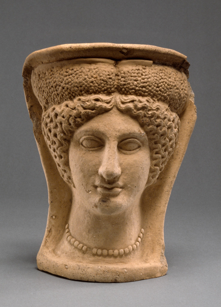 Unknown:Female Votive Head, Poster Print Wall Art