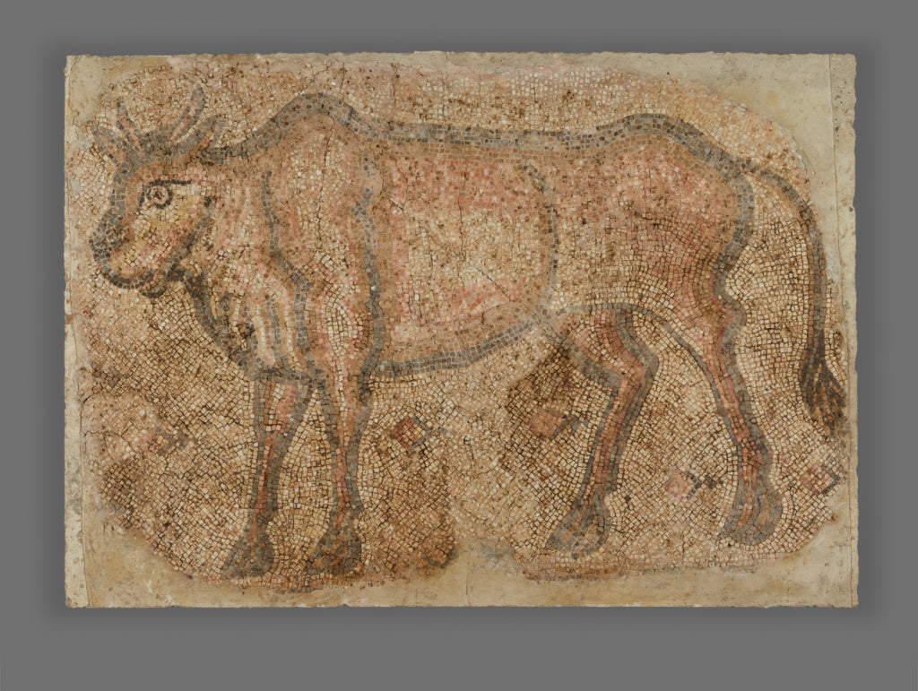 Unknown:Mosaic of a Bull, Poster Print Wall Art