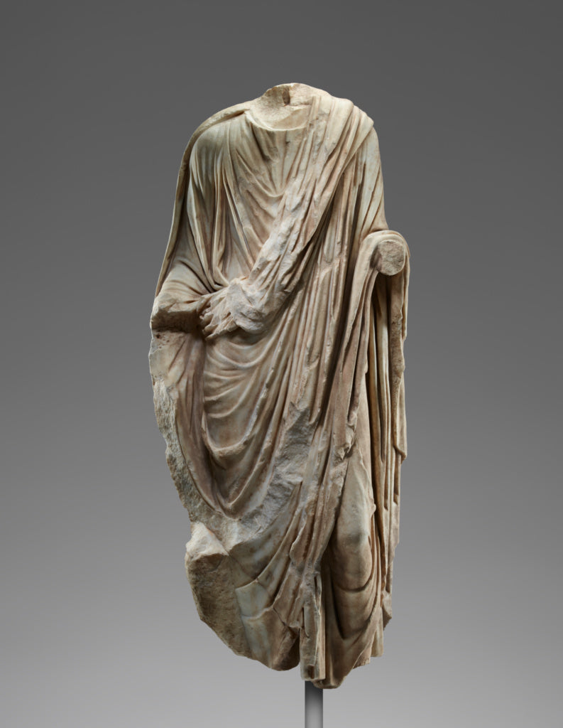 Unknown:Statue of a Man Wearing a Toga, Poster Print Wall Art