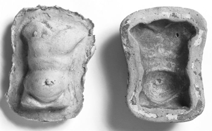 Unknown:Mold of the Torso of a Male with a Distended Stomach,16x12