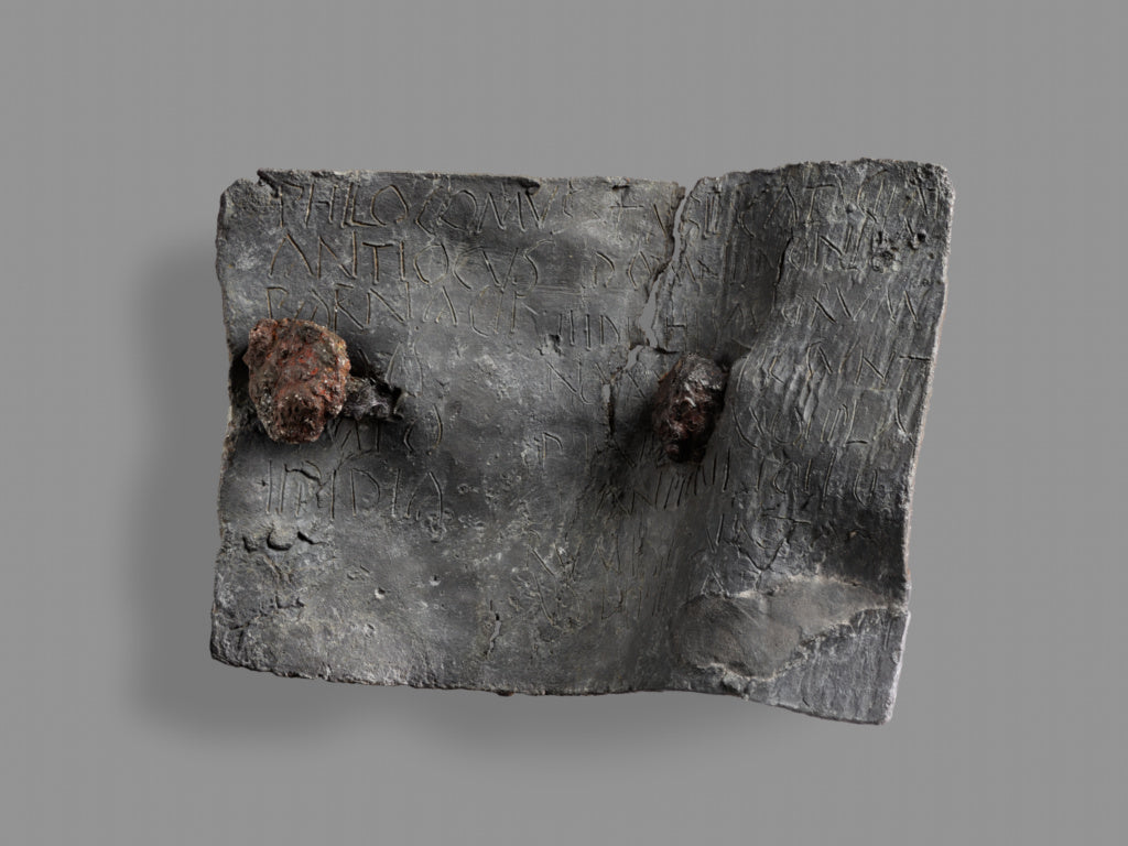 Unknown:Tablet (Lamella) Cursing Slaves, Poster Print Wall Art