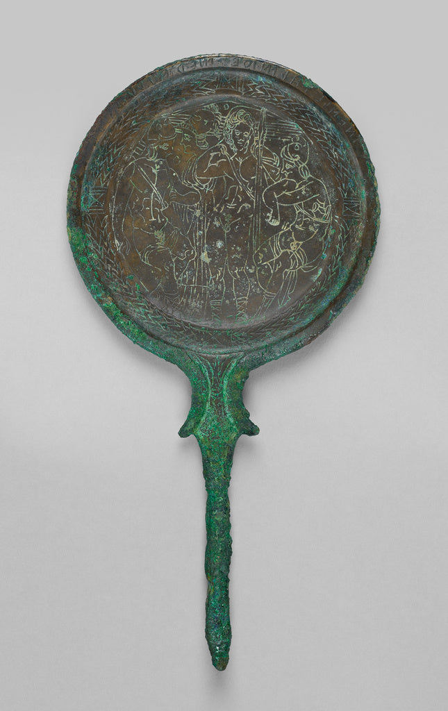 Unknown:Mirror with Figures, Poster Print Wall Art
