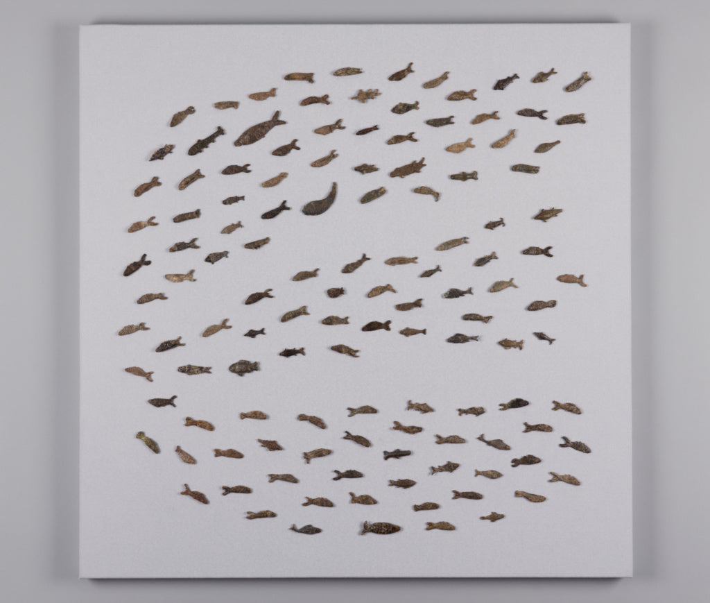 Unknown:Group of Fifty-Seven Votive Fish, Poster Print Wall Art
