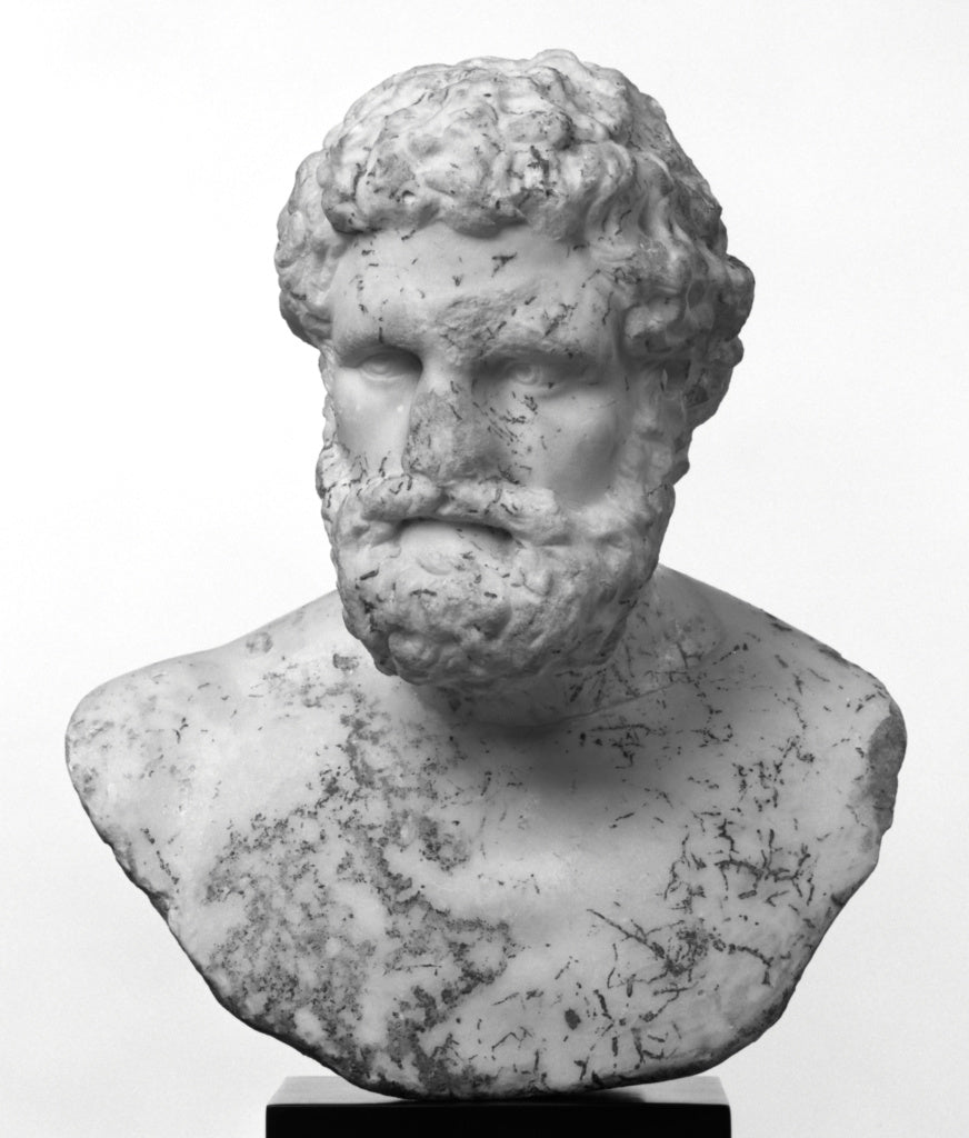 Unknown:Small Marble Bust of a Bearded Roman, Poster Print Wall Art