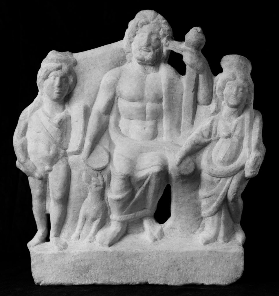 Unknown:Votive Relief with Zeus, Apollo, and Hera-Tyche, Poster Print Wall Art