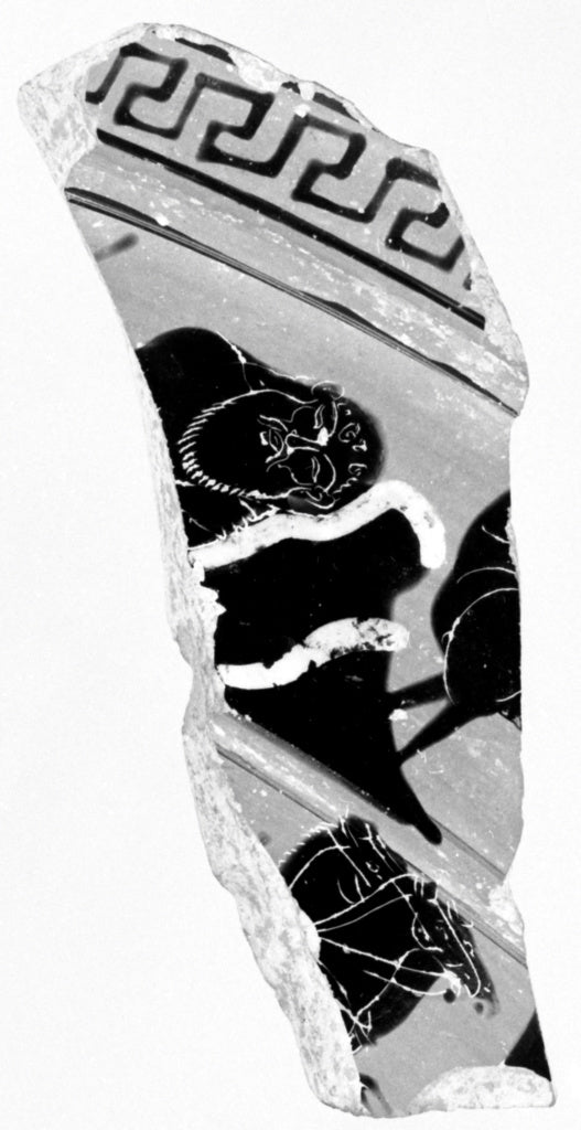 Unknown Artist:One Fragment from an Attic Black-Figure Volute Krate, Poster Print Wall Art