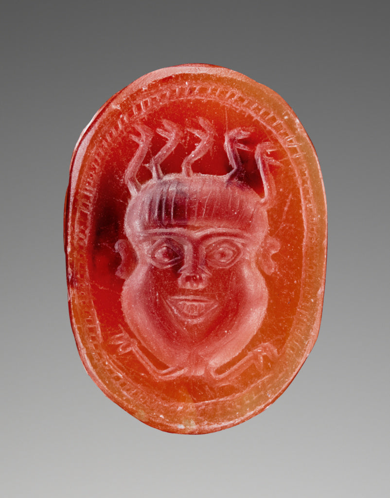 Unknown:Engraved Scarab with Head of a Gorgon, Poster Print Wall Art
