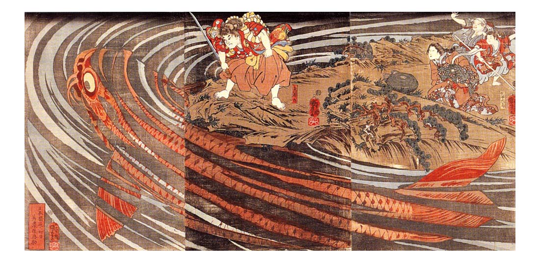 011188, historic, vintage ukiyo-e Japan artwork,12x8"(A4) Poster Print