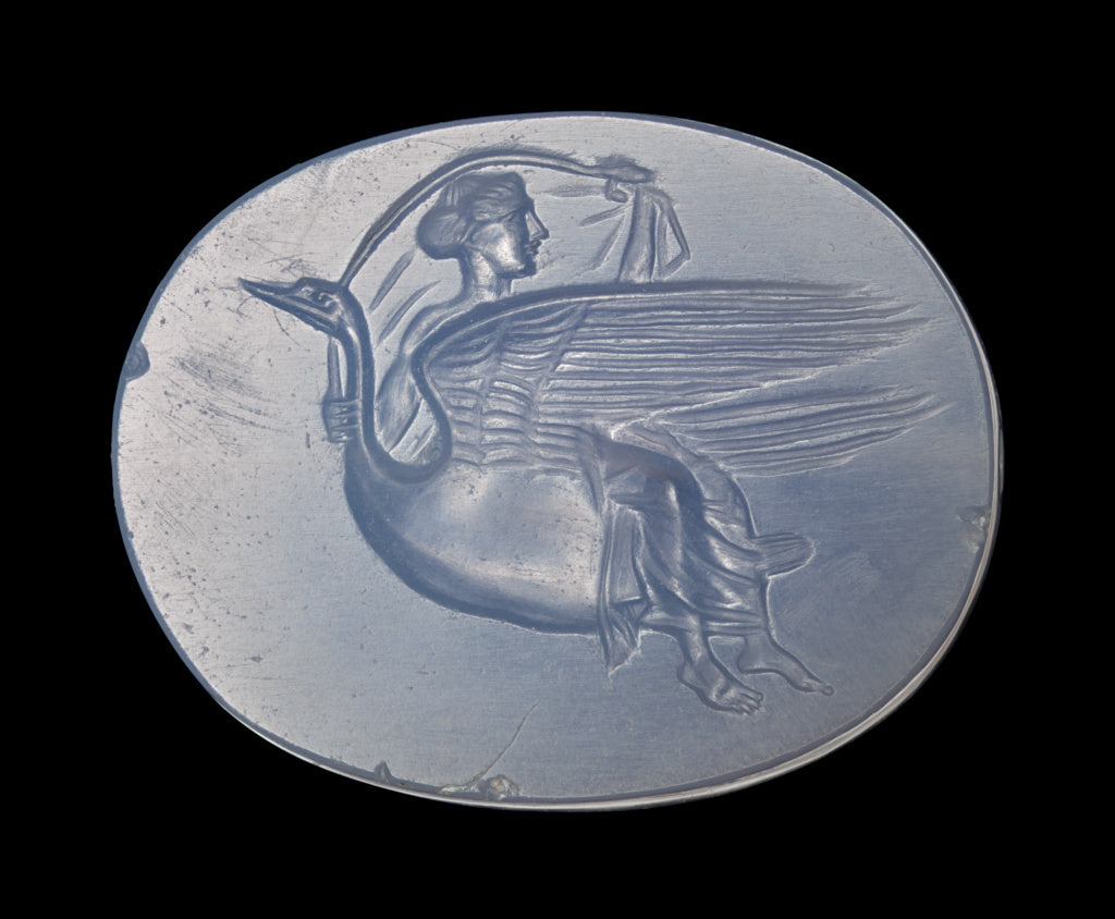 Unknown:Engraved Scaraboid with Aphrodite Riding a Goose, Poster Print Wall Art