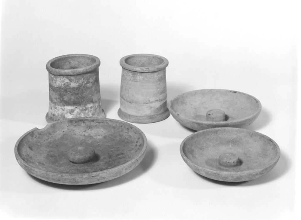 Unknown:Group of Etruscan Phialai (3), Chalices (2) and an U, Poster Print Wall Art