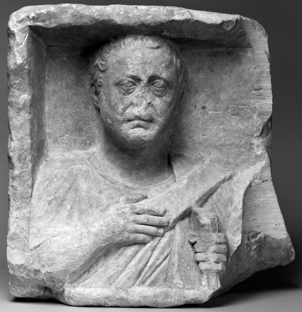 Unknown:Funerary Relief with the Bust of a Man, Poster Print Wall Art