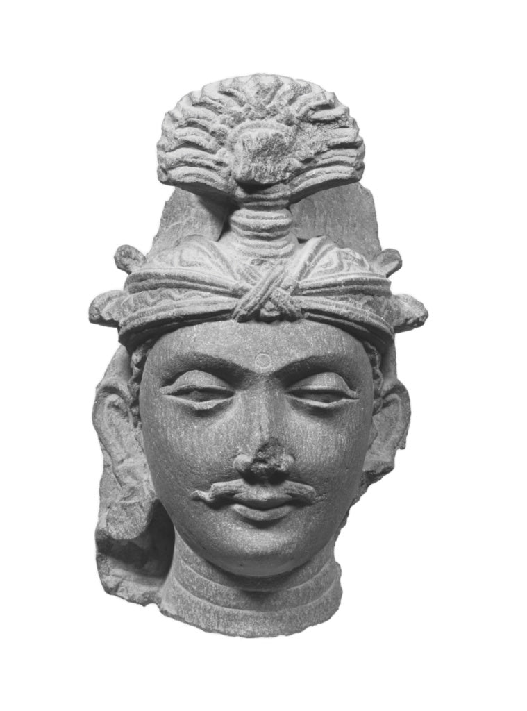 Unknown:Male Head from a Relief, Poster Print Wall Art