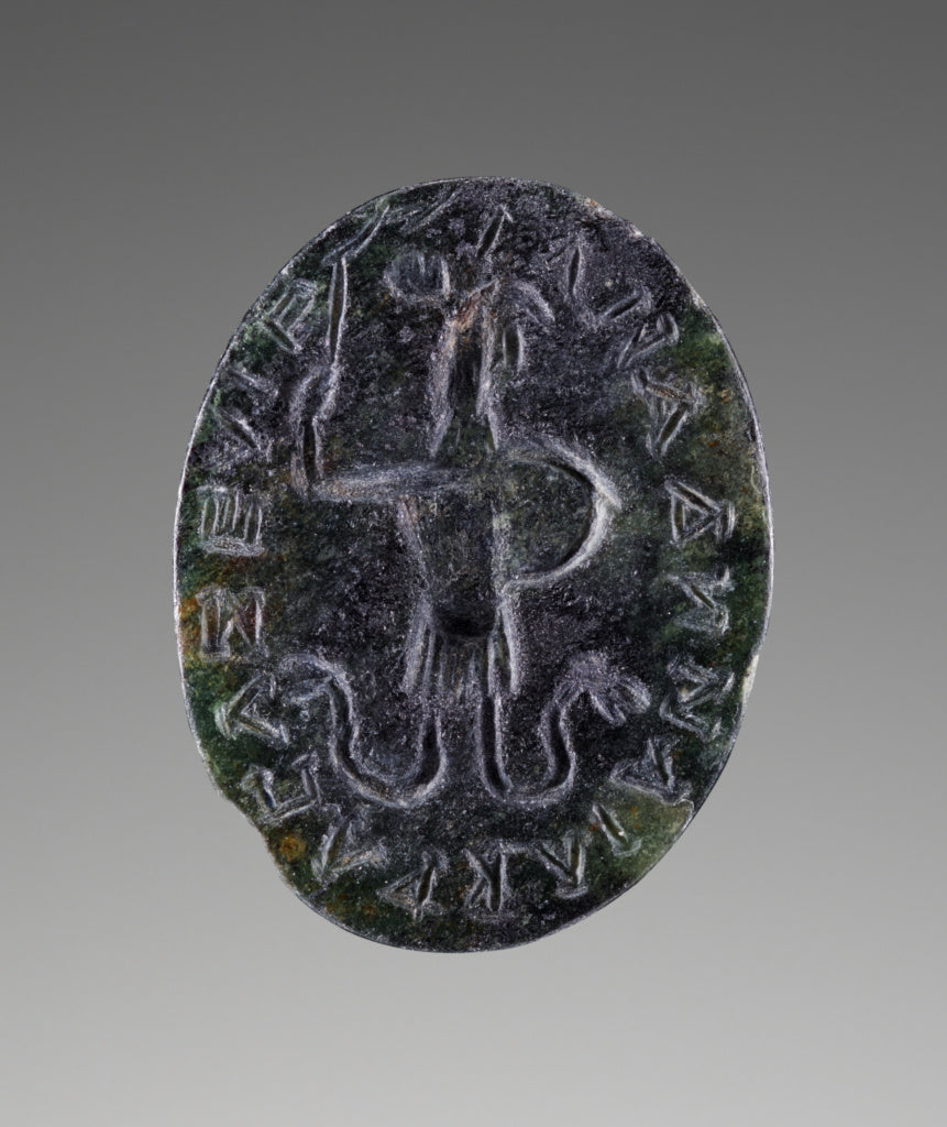 Unknown:Engraved Gem with Abrasax and a magical inscription, Poster Print Wall Art