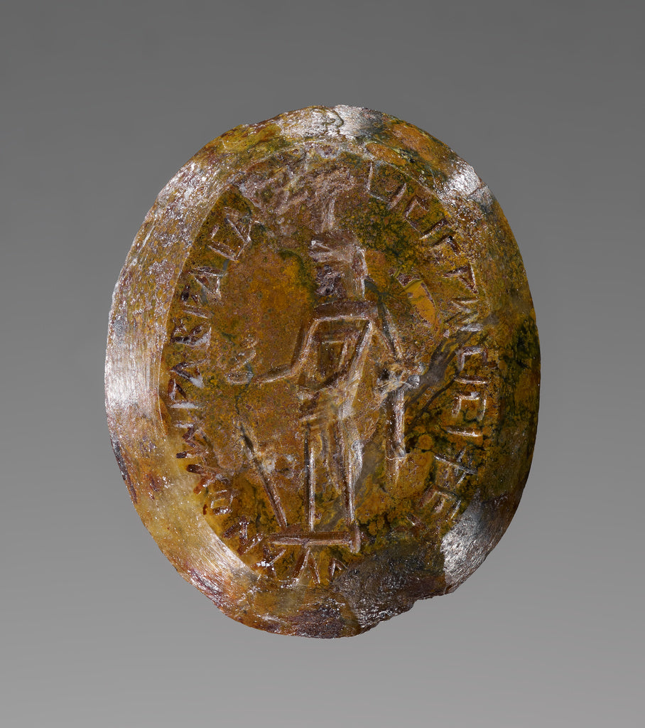 Unknown:Double-Sided Engraved Gem with Magical Inscription, Poster Print Wall Art