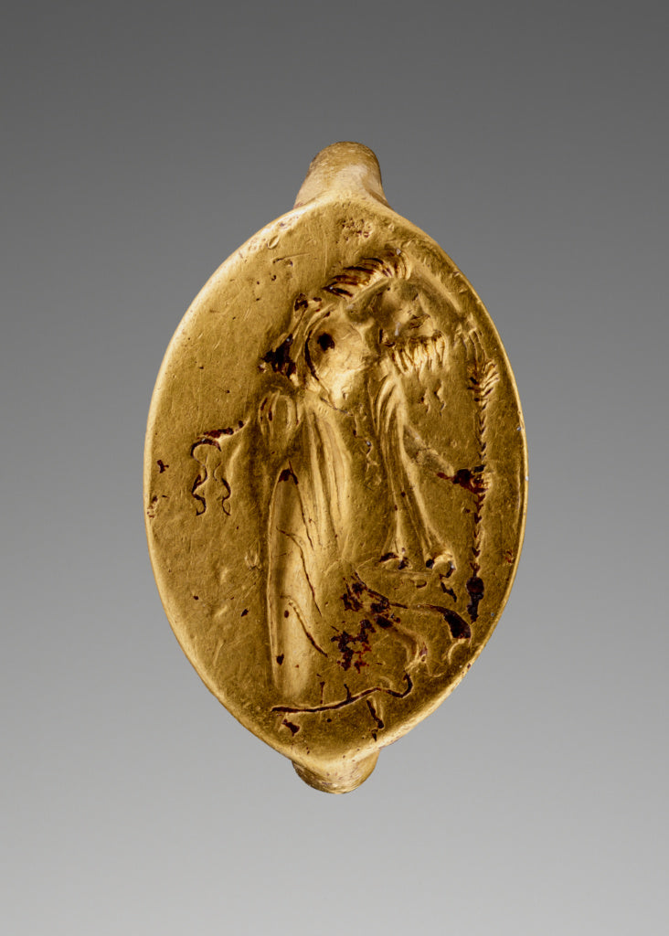 Unknown:Engraved Ring with Dancing Maenad, Poster Print Wall Art