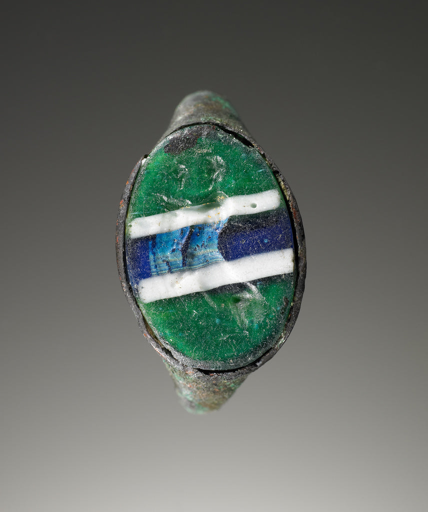 Unknown:Two-piece Cast Gem Inset Into a Ring, Poster Print Wall Art