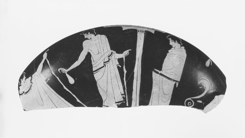 Painter of Bologna 417:Attic Red-Figure Cup Fragment, Poster Print Wall Art