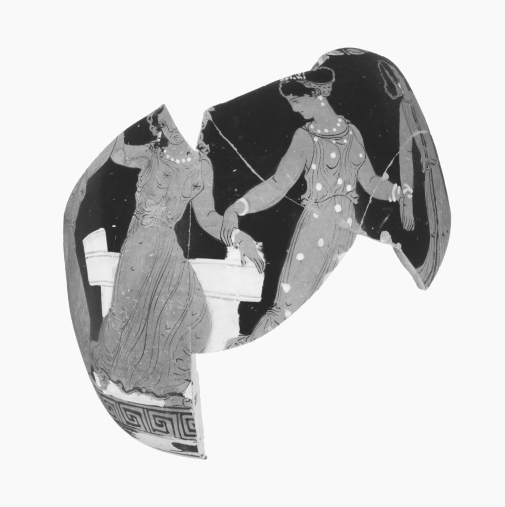 Hoppin Painter:Apulian Red-Figure Fragmentary Squat Lekythos, Poster Print Wall Art