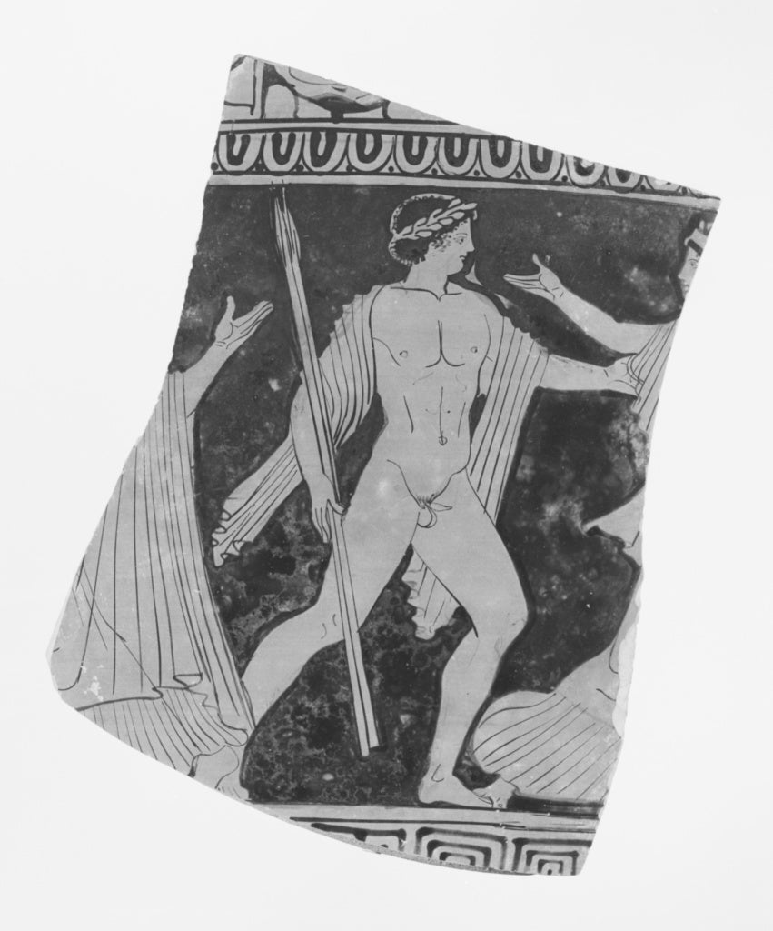 Amykos Painter:Lucanian Red-Figure Amphora Fragment, Panathe, Poster Print Wall Art