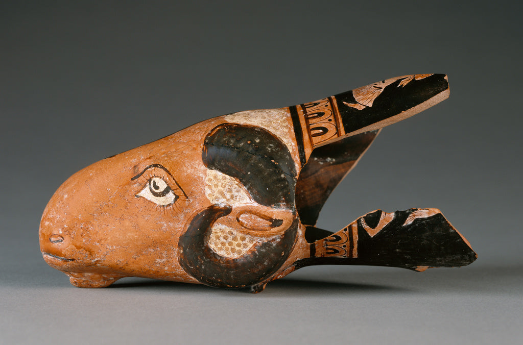 Unknown:Attic Red-Figure Dimidiated Rhyton, Poster Print Wall Art