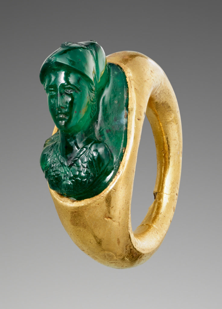 Unknown:Cameo Gem with Minerva set into a Hollow Ring, Poster Print Wall Art