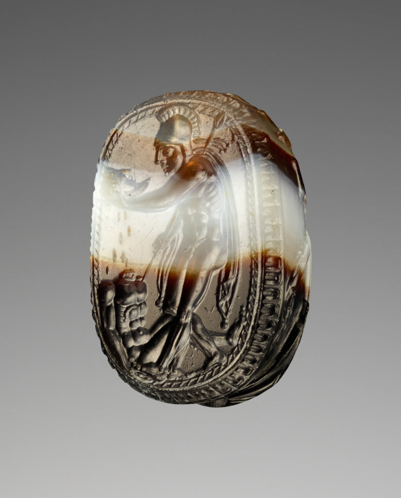 Unknown:Engraved Scarab with a Warrior Holding a Head,16x12"(A3)Poster