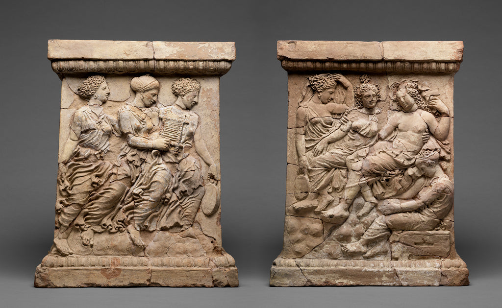 Unknown:Pair of Altars with Relief Decoration, Poster Print Wall Art