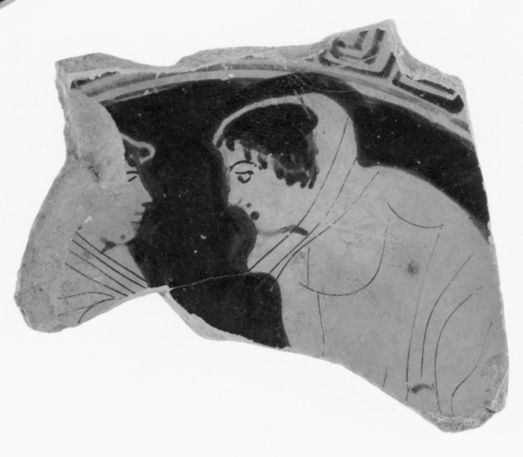 Unknown:Attic Red-Figure Cup Fragment, Poster Print Wall Art