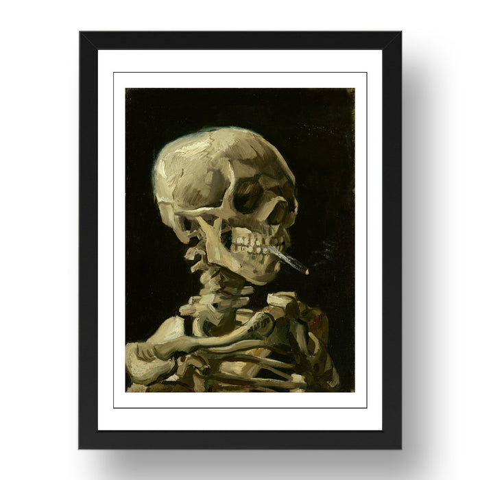 Vincent van Gogh - Skull Skeleton Burning Cigarette, vintage artwork in A3 (17x13