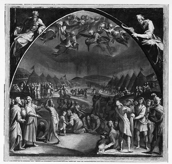 Aurelio Lomi ):The Gathering of Manna -16x12"(A3) Poster