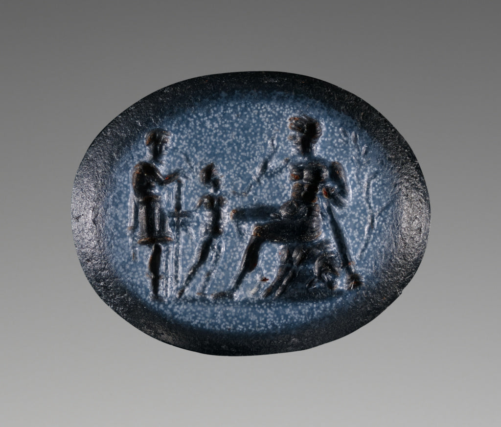 Unknown:Engraved Gem with Hercules and Telephus, Poster Print Wall Art