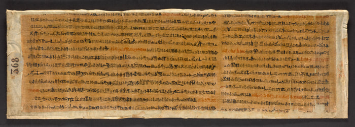Unknown:Fragmentary Papyrus with Spells from the Book of the,16x12