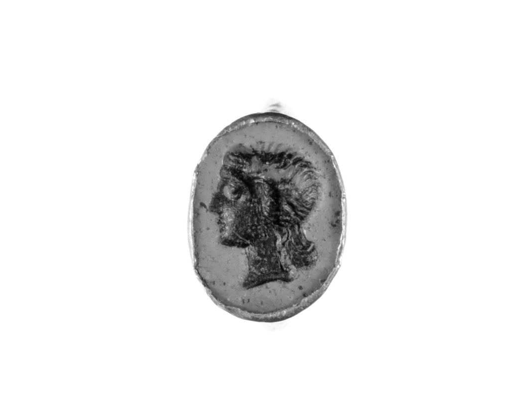 Unknown:Molded Gem Inset Into Hollow Ring, Poster Print Wall Art