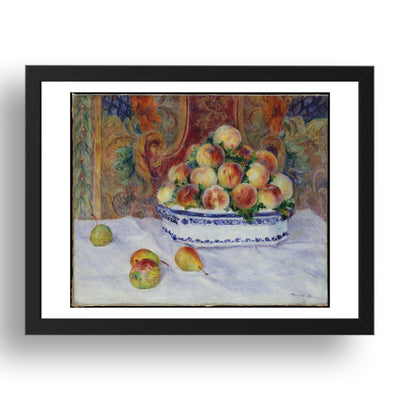 Auguste Renoir: Still Life with Peaches (1881), vintage artwork, A3 Size Reproduction Poster Print in 17x13" Black Frame