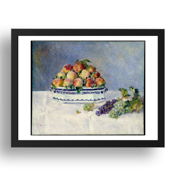 Auguste Renoir: Still Life with Peaches and Grapes (1881), vintage artwork, A3 Size Reproduction Poster Print in 17x13