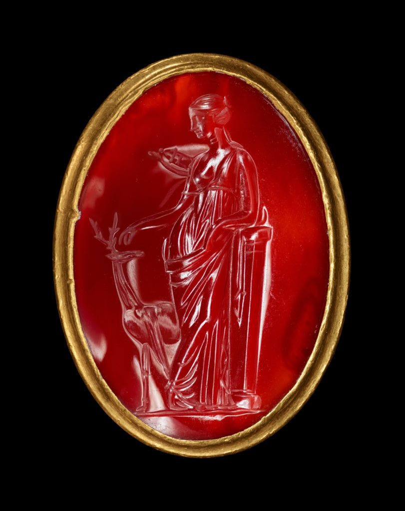 Unknown:Ring inset with intaglio representing Artemis, Poster Print Wall Art