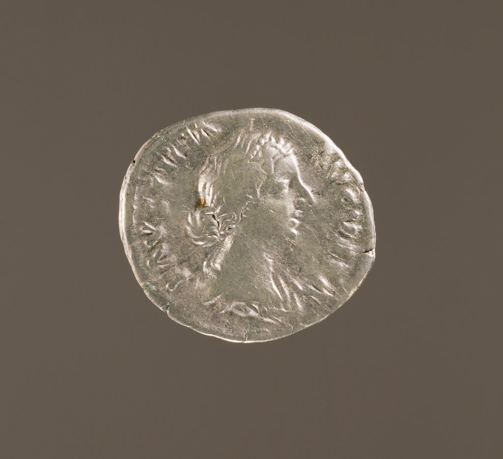 Unknown:Denarius with Faustina the Younger, Poster Print Wall Art