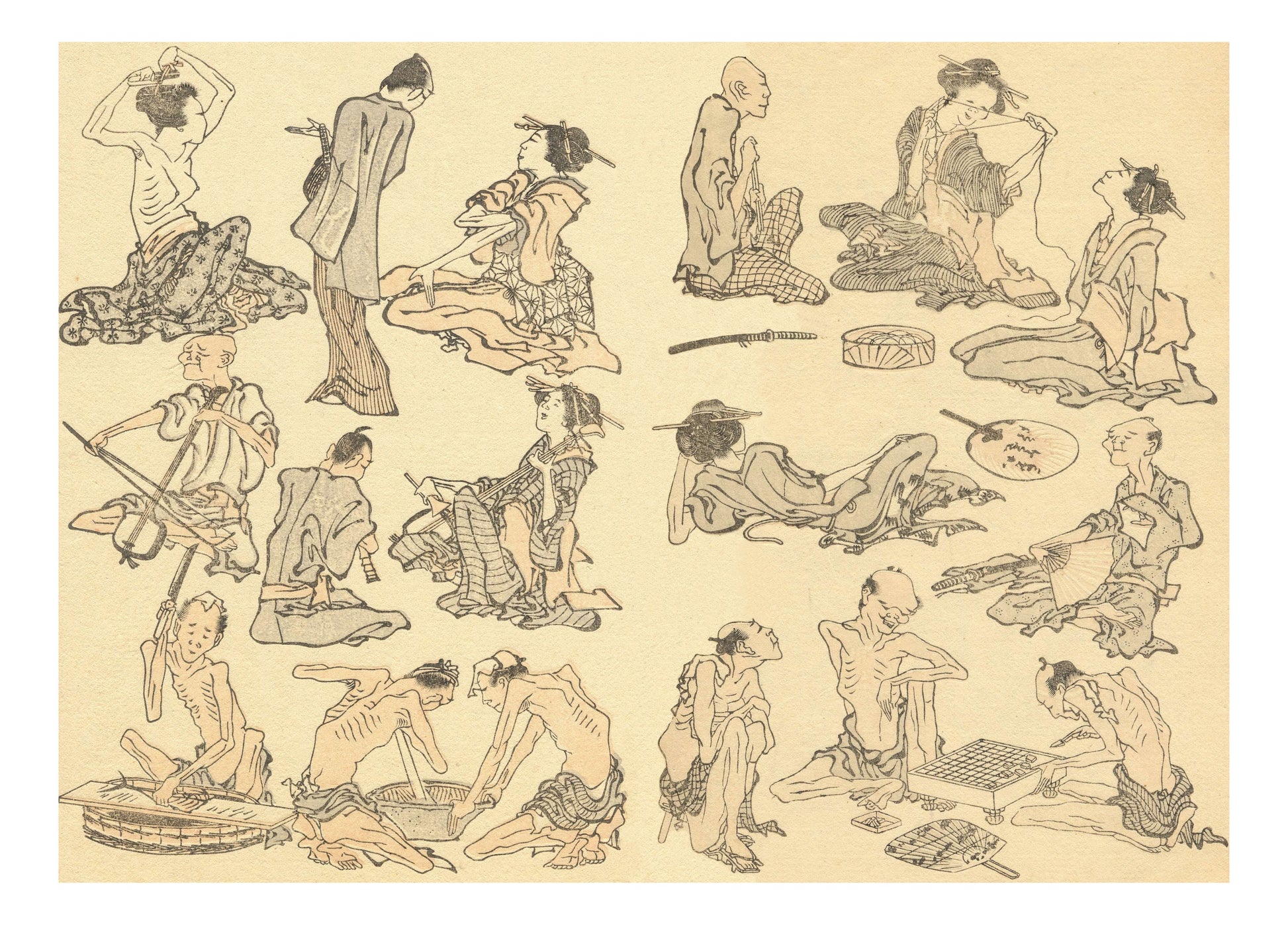 028179, historic, vintage ukiyo-e Japan artwork,12x8"(A4) Poster Print