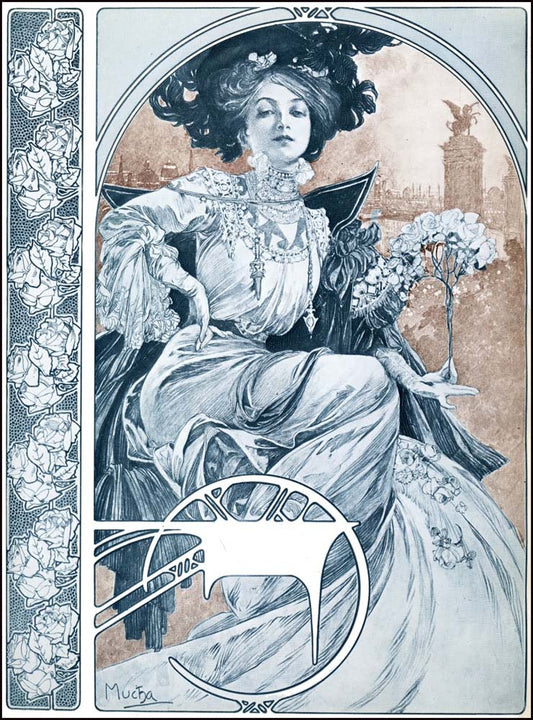 02 from the 'Documents Decoratifs" series, 1901 vintage artwork by Alphonse Mucha, 16x12" (A3 size) poster print