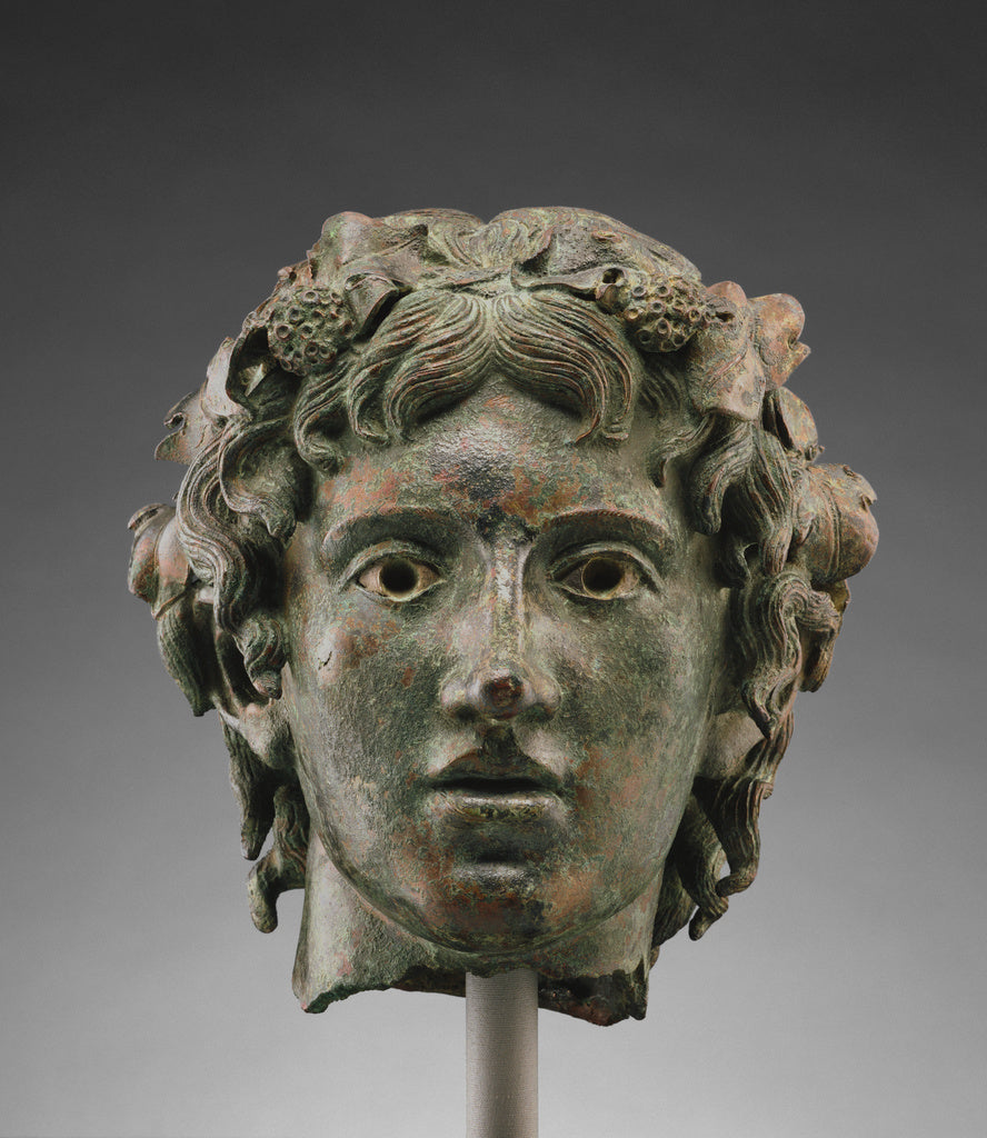 Unknown:Head from the Statue of the Young Bacchus, Poster Print Wall Art
