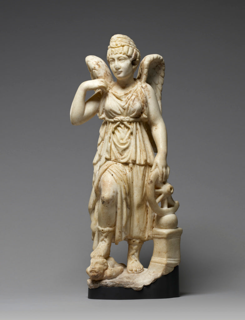 Unknown:Statuette of Nemesis with Portrait Resembling the Em, Poster Print Wall Art