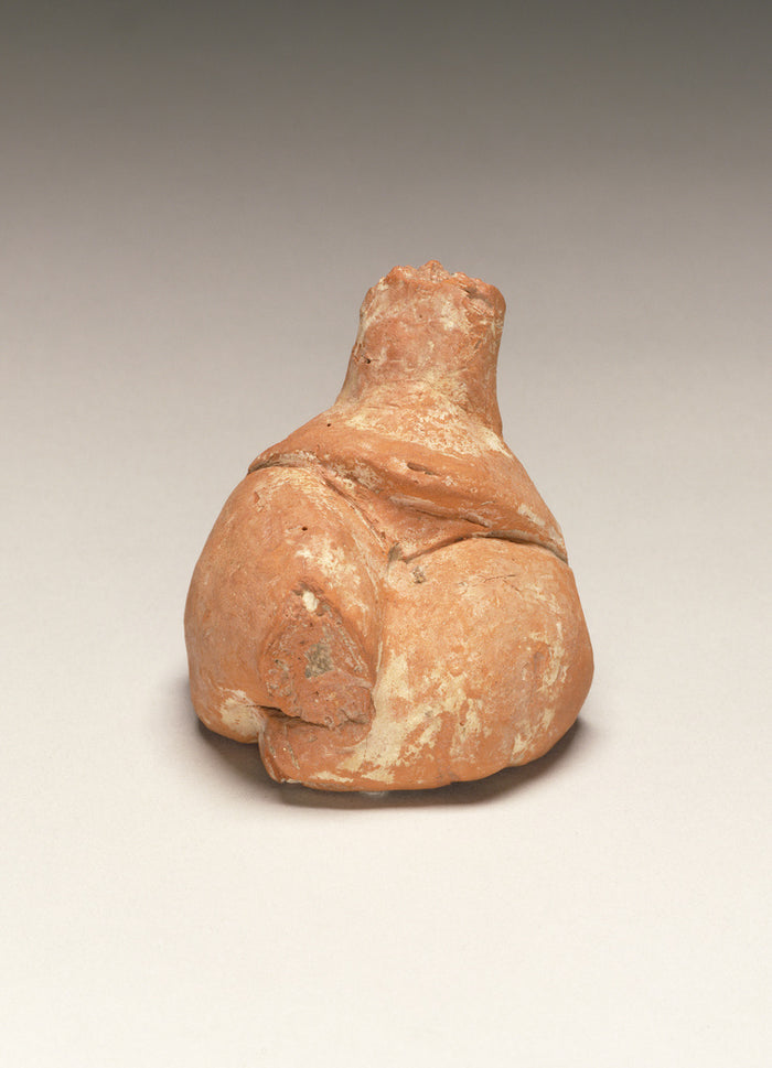 Unknown:Fragmentary Neolithic seated female figurine,16x12