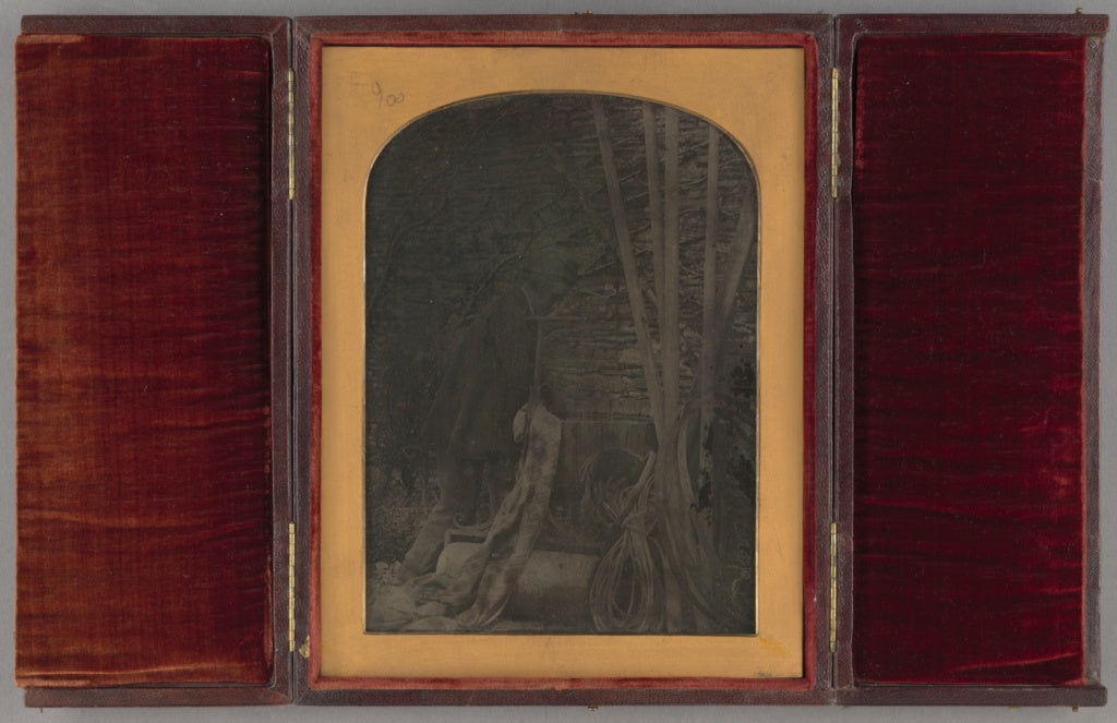 Unknown maker, British:[Gardener at Wooden Vat], Poster Print Wall Art