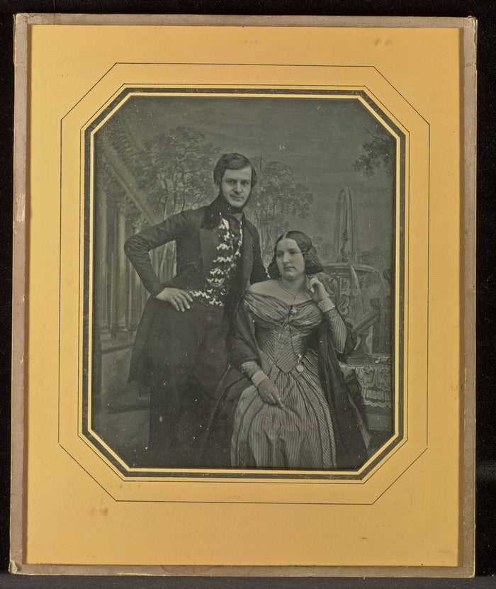 Carl Ferdinand Stelzner:[Portrait of Gustav and Caroline Coh,16x12