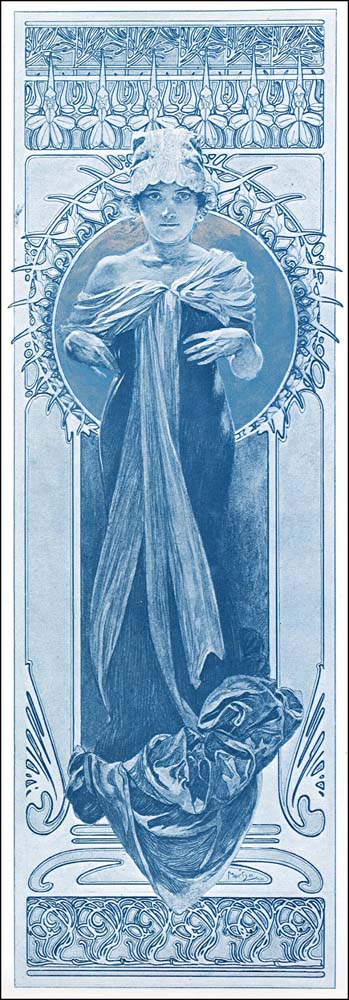 03 from the 'Documents Decoratifs" series, 1901 vintage artwork by Alphonse Mucha, 16x12" (A3 size) poster print