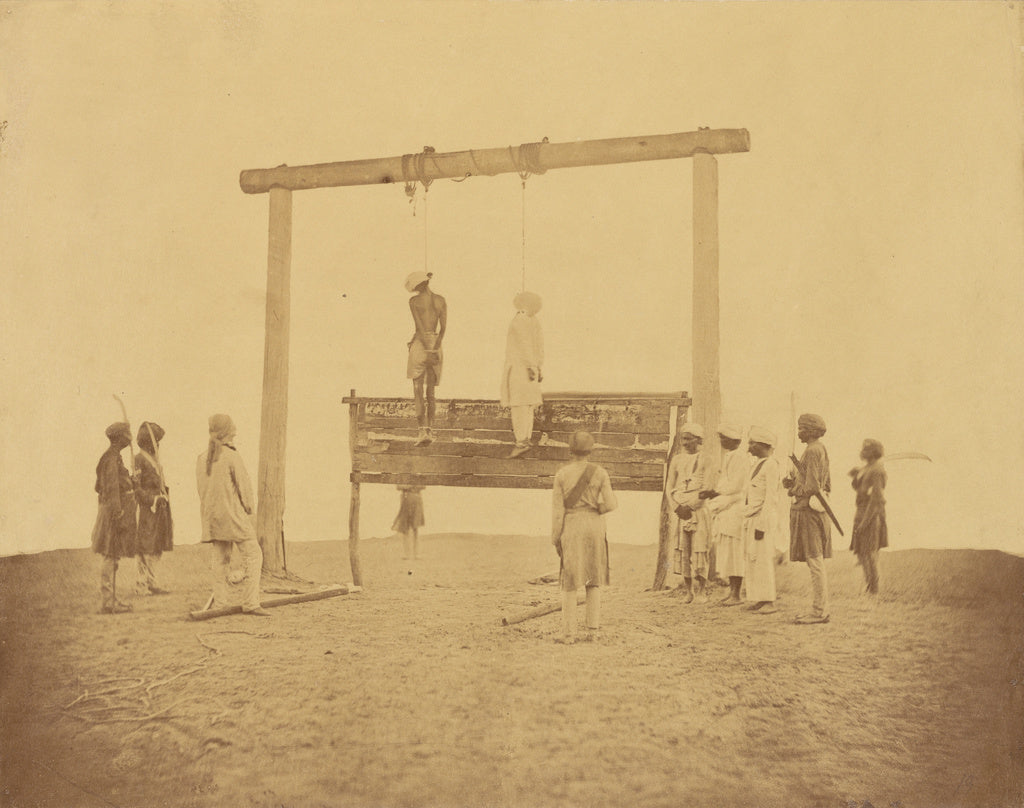 Felice Beato:[Retribution, Hanging Mutineers], Poster Print Wall Art