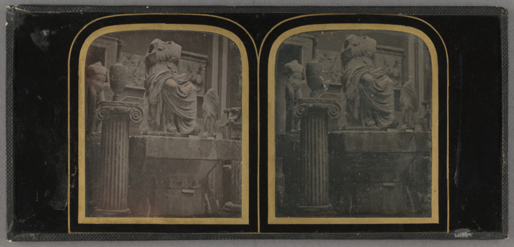 Unknown maker, British:[Sculpture of unidentified Greek godd, Poster Print Wall Art